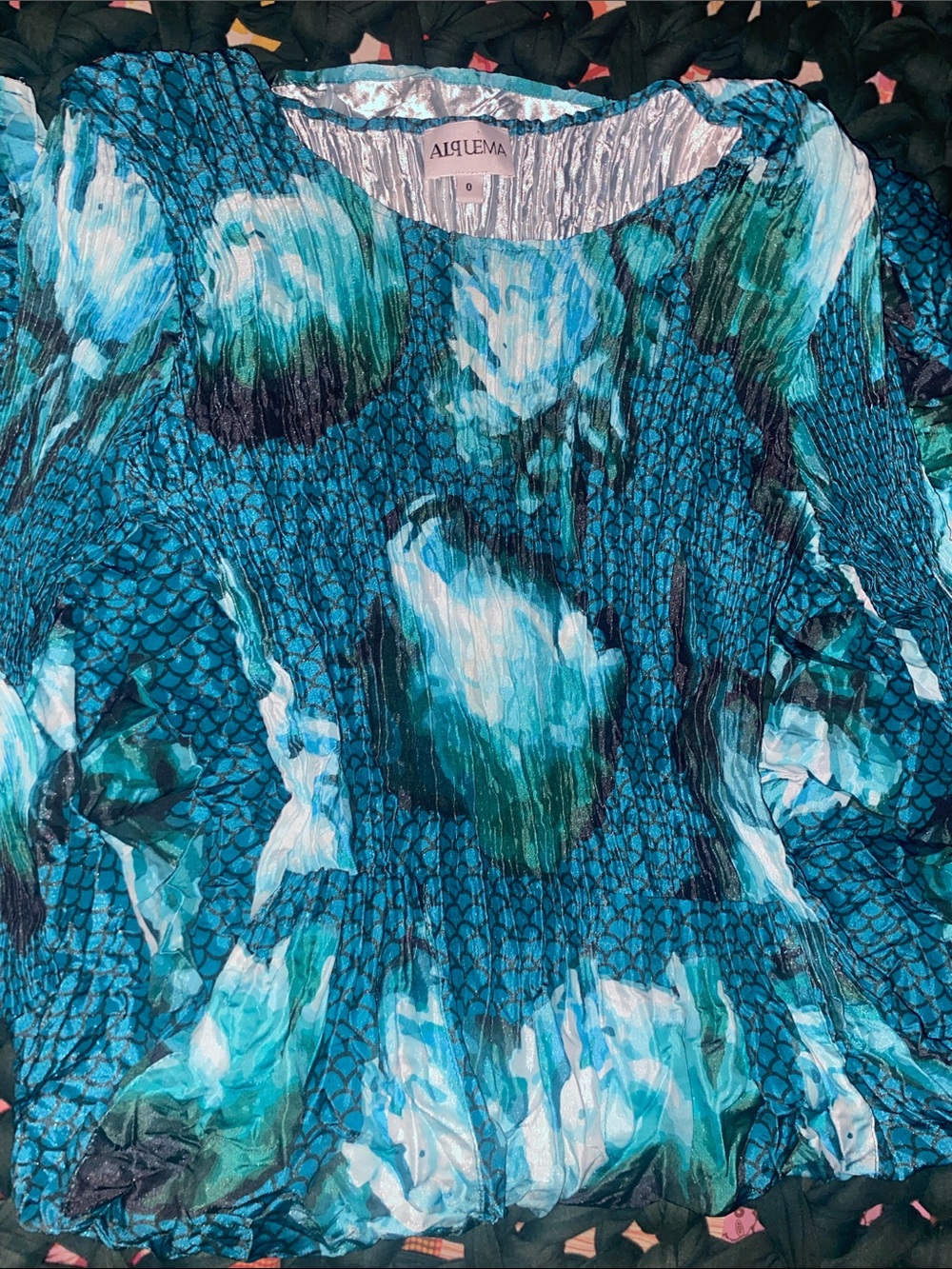 Alquema 3/4 SLEEVE SMASH POCKET DRESS - GLOSSY like new - Picture 2 of 16